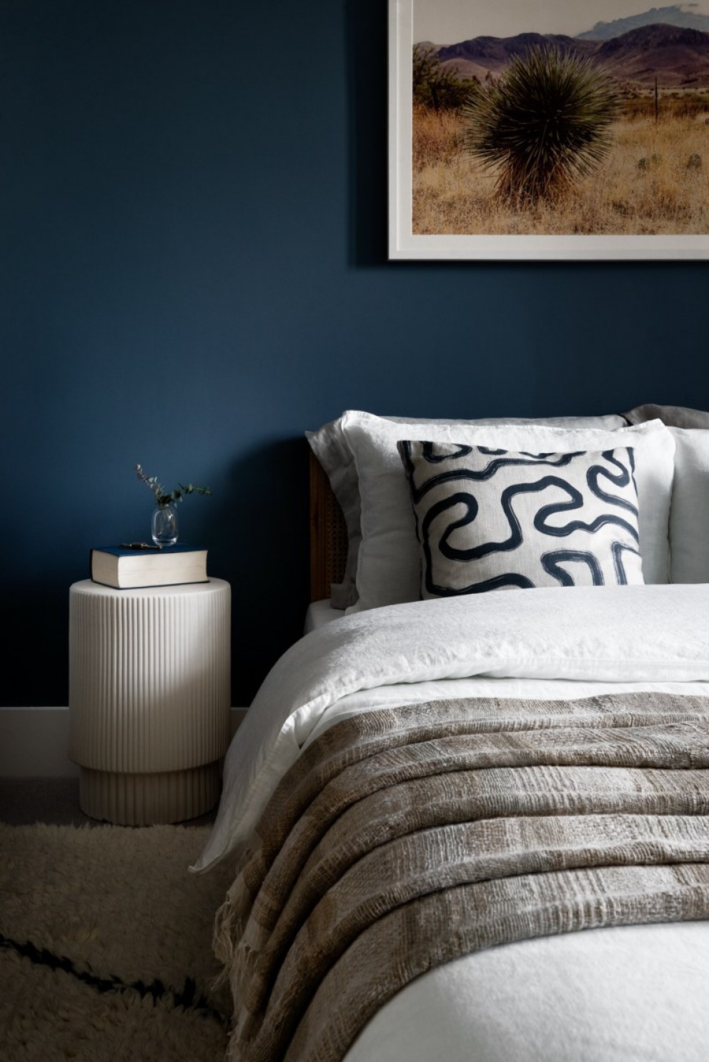 Kindred House showhome | A moody bedroom | Interior Designers